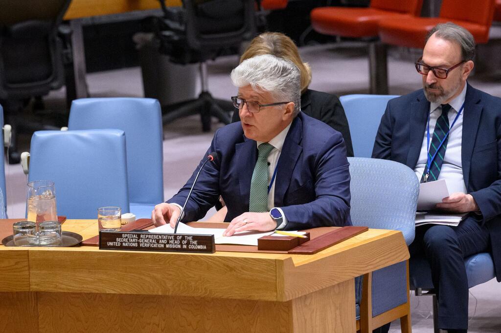 ميروسلاف ينتشه، الممثل الخاص للأمين العام ورئيس بعثة الأمم المتحدة للتحقق في كولومبيا يقدم إحاطة لمجلس الأمن الدولي حول الوضع في كولومبيا.